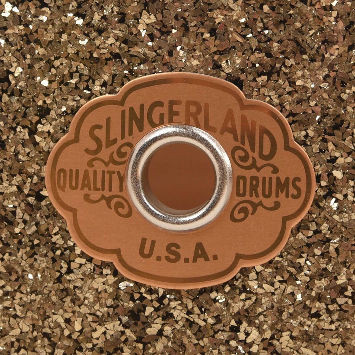 Slingerland Radio King 5.5x14 Snare Drum Gold Glass Glitter - View 2 | MusicMarket