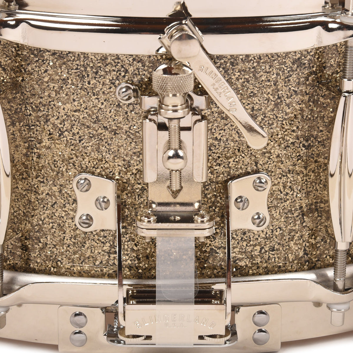 Slingerland Radio King 5.5x14 Snare Drum Gold Glass Glitter - View 3 | MusicMarket