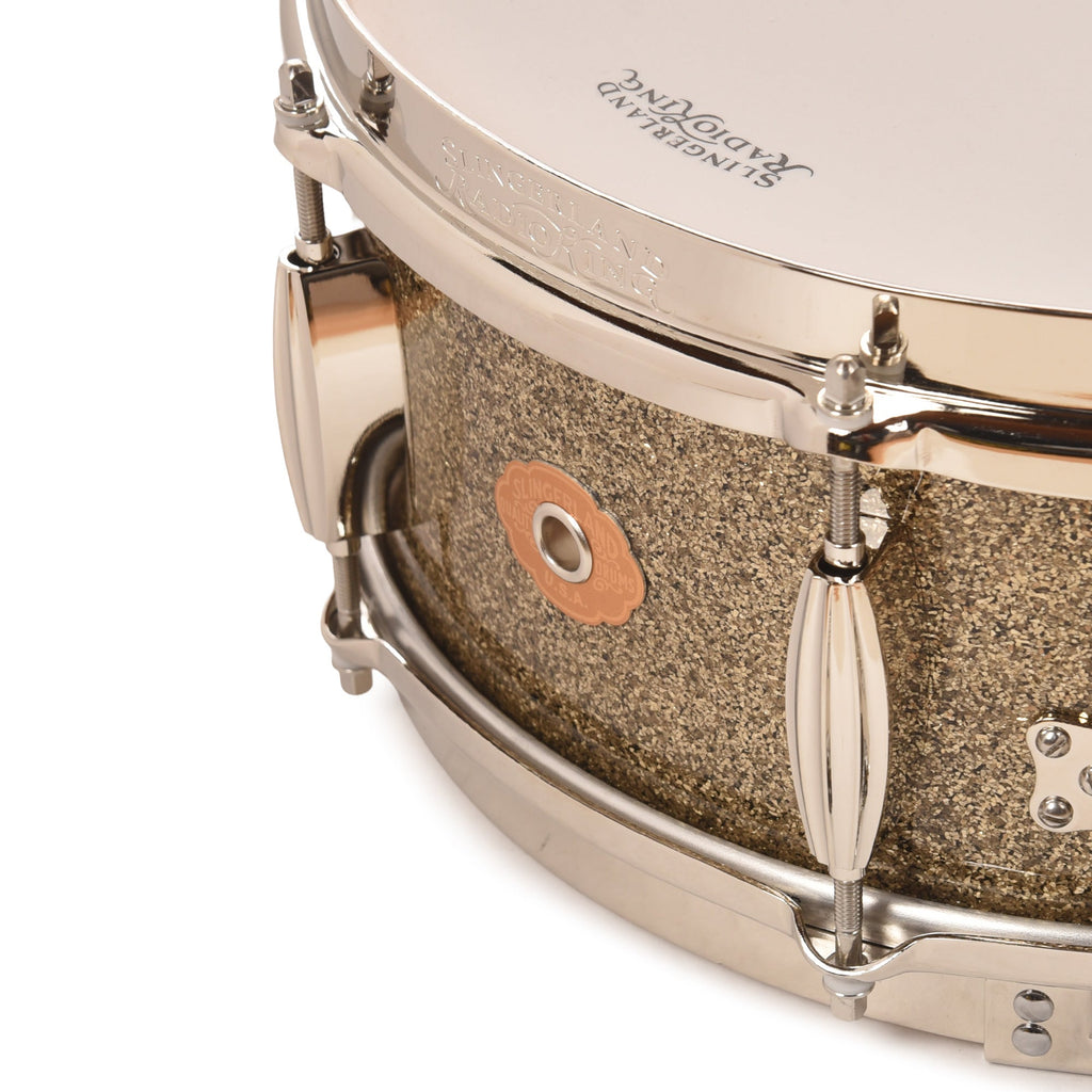 Slingerland Radio King 5.5x14 Snare Drum Gold Glass Glitter - View 4 | MusicMarket
