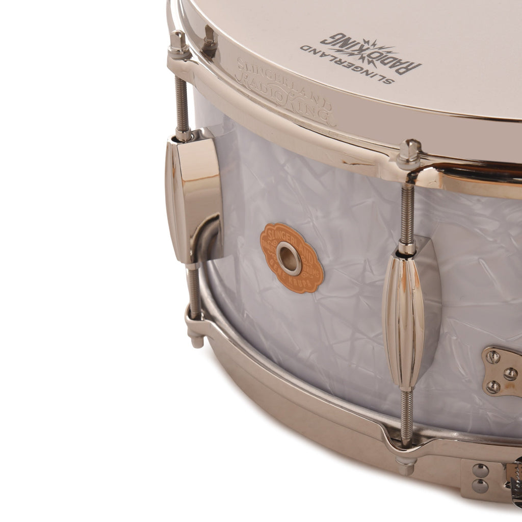 Slingerland 6.5x14 Limited Edition Gene Krupa Snare Drum White Marine Pearl - View 3 | MusicMarket