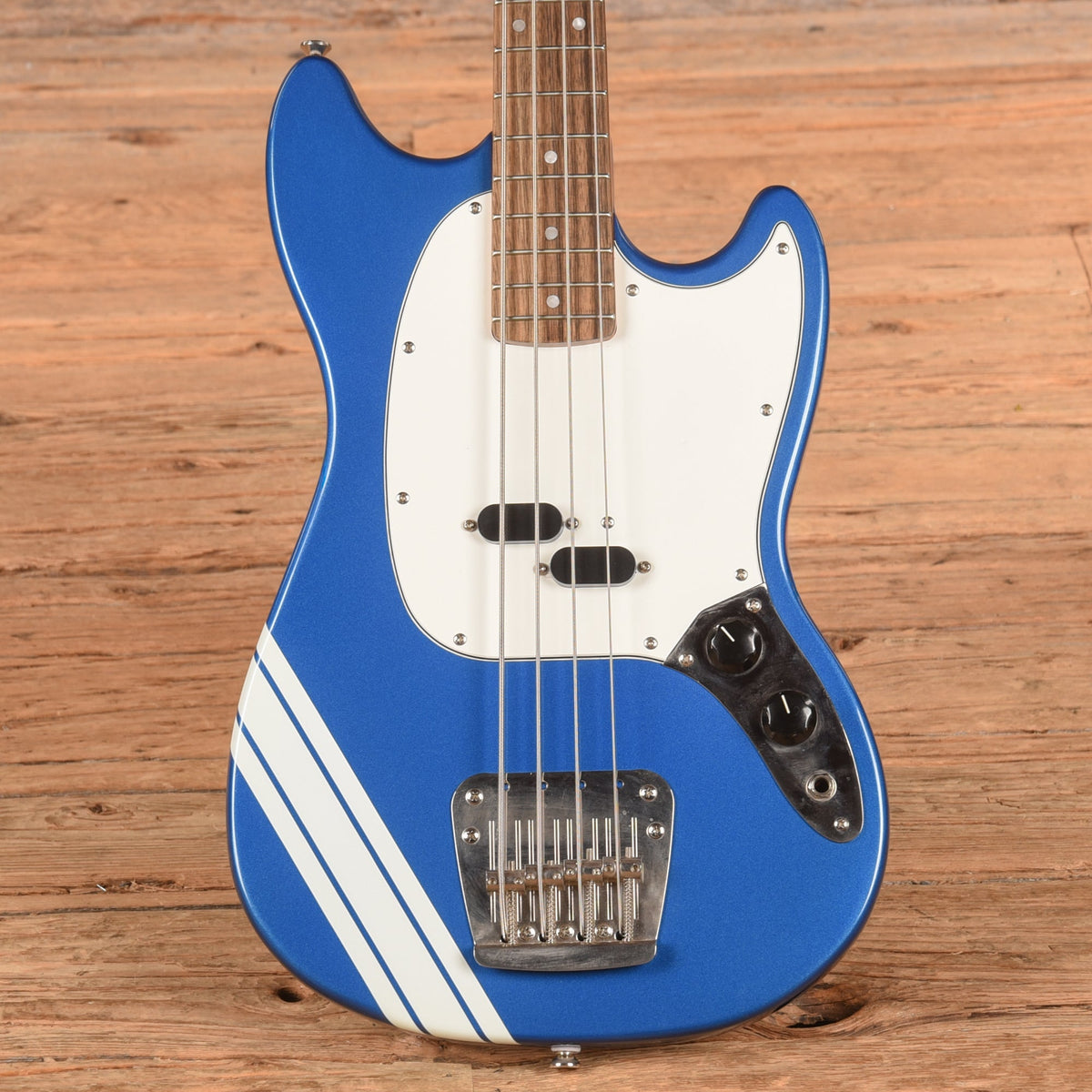 Squier Classic Vibe '60s Competition Mustang Bass Lake Placid Blue with Olympic White Stripes 2023 - MusicMarket