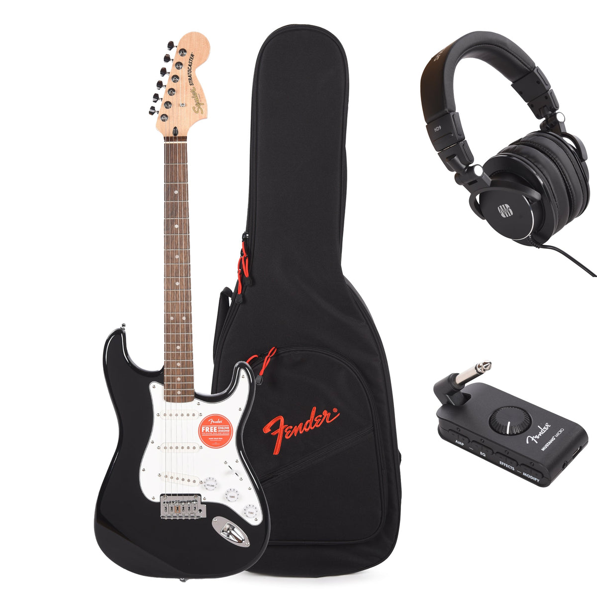Squier Affinity Series Stratocaster Mustang Micro Pack Black - MusicMarket