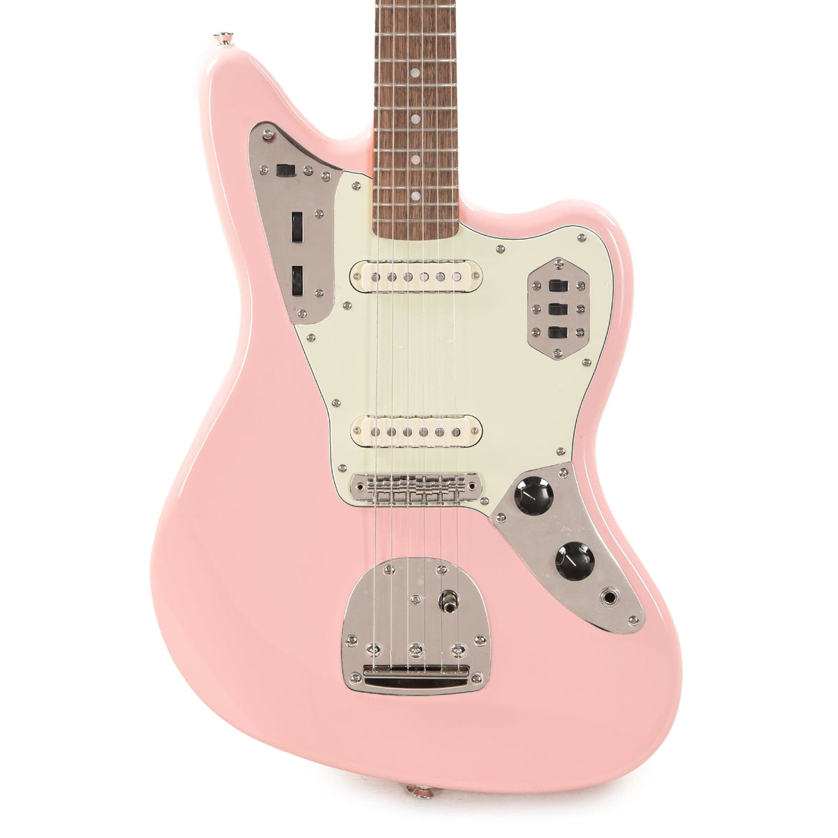 Squier Classic Vibe '60s Jaguar Shell Pink w/Matching Headcap & 3-Ply Mint Pickguard - MusicMarket