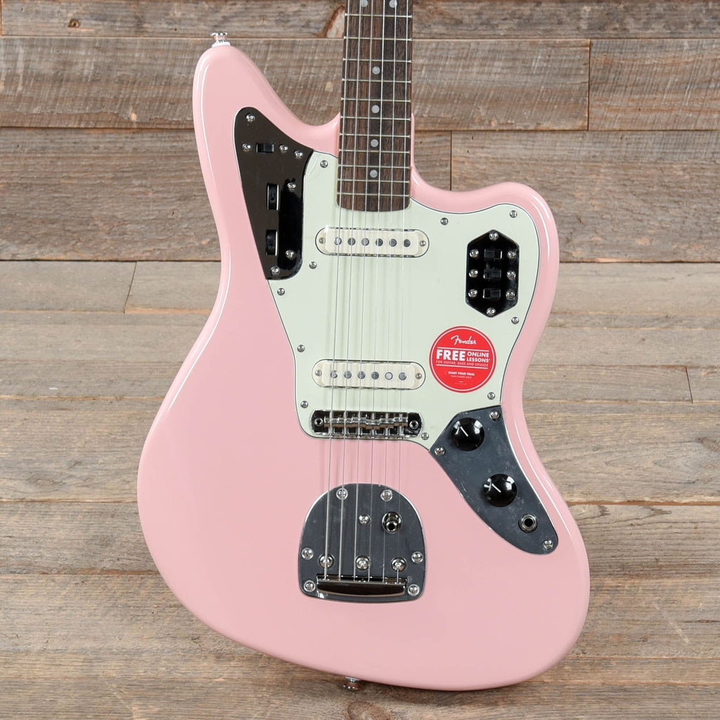 Squier Classic Vibe '60s Jaguar Shell Pink w/Matching Headcap & 3-Ply Mint Pickguard - MusicMarket