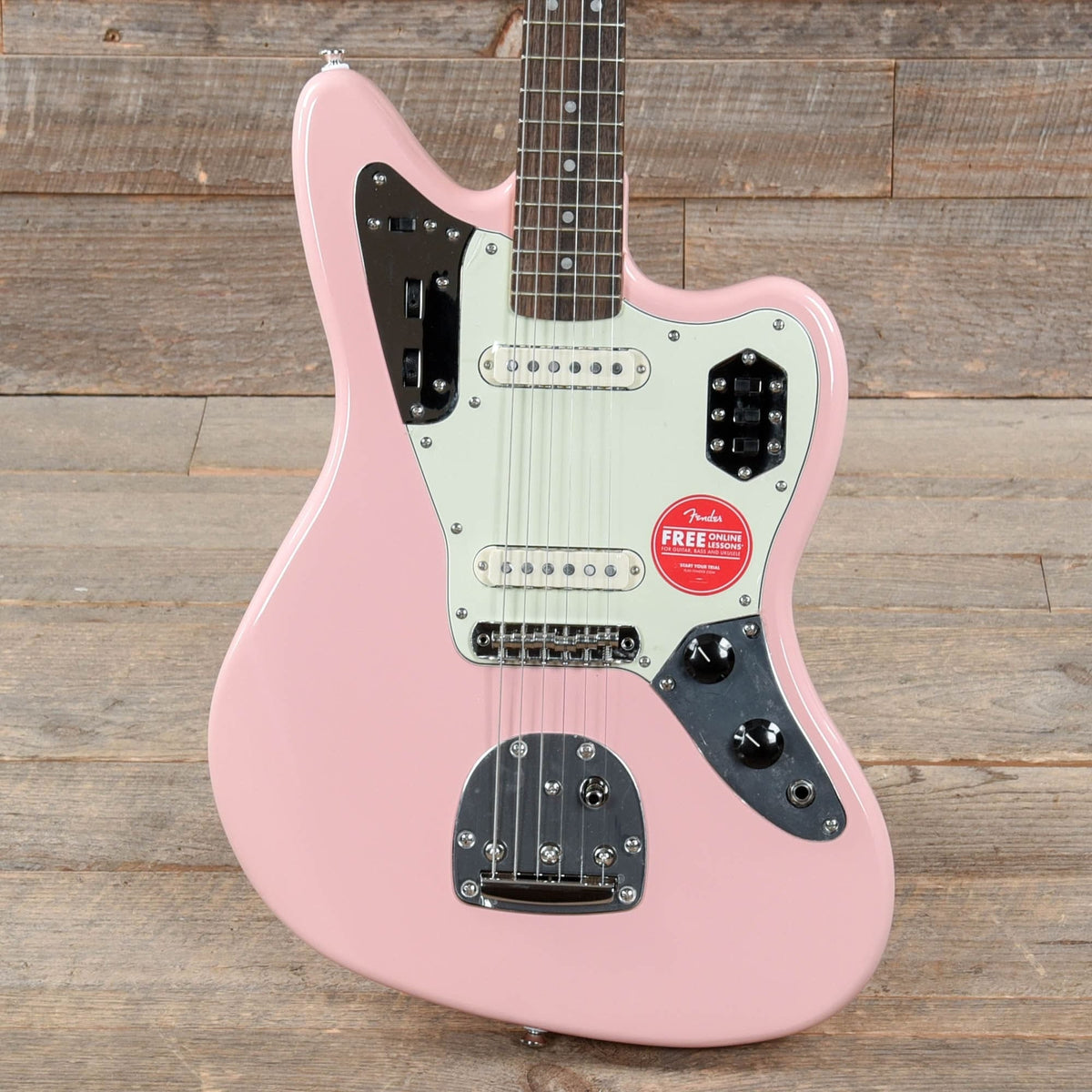 Squier Classic Vibe '60s Jaguar Shell Pink w/Matching Headcap & 3-Ply Mint Pickguard - MusicMarket