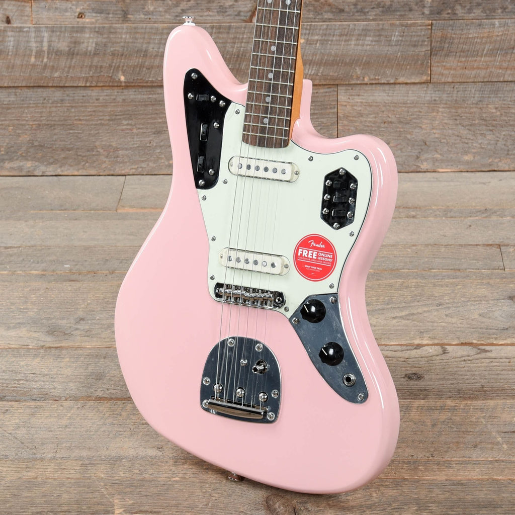 Squier Classic Vibe '60s Jaguar Shell Pink w/Matching Headcap & 3-Ply Mint Pickguard - View 2 | MusicMarket