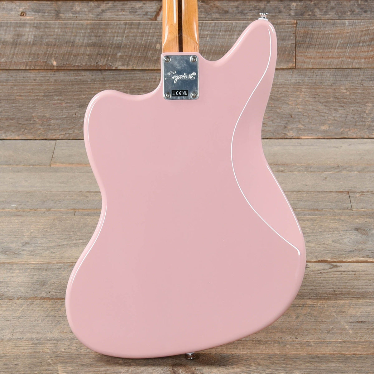 Squier Classic Vibe '60s Jaguar Shell Pink w/Matching Headcap & 3-Ply Mint Pickguard - View 3 | MusicMarket