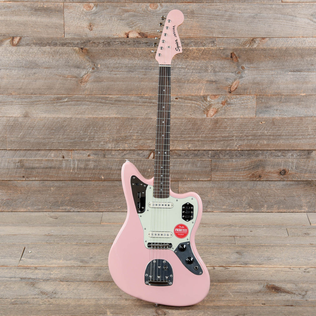 Squier Classic Vibe '60s Jaguar Shell Pink w/Matching Headcap & 3-Ply Mint Pickguard - View 4 | MusicMarket