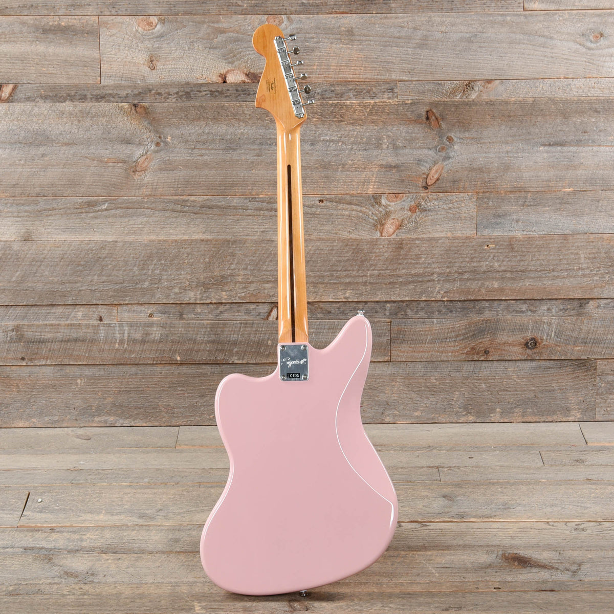 Squier Classic Vibe '60s Jaguar Shell Pink w/Matching Headcap & 3-Ply Mint Pickguard - View 5 | MusicMarket