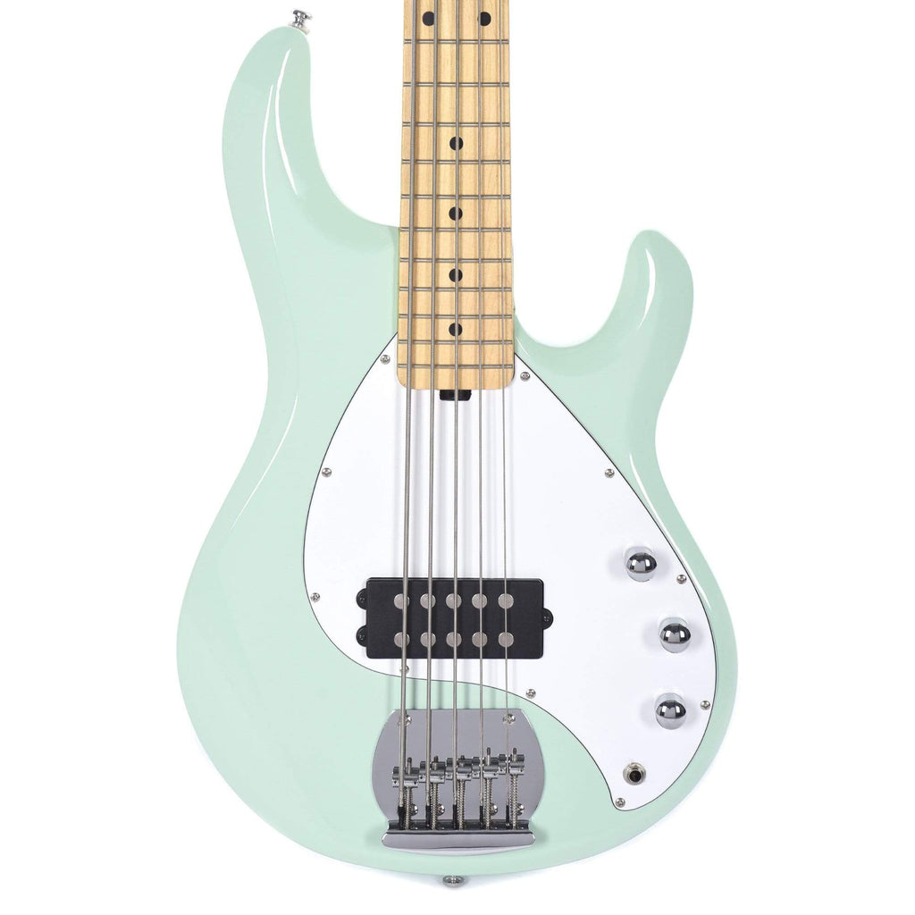Sterling by Music Man S.U.B. Series StingRay5 5-String Mint Green w/Guitar Stand, Tuner and 10' Cable Bundle -