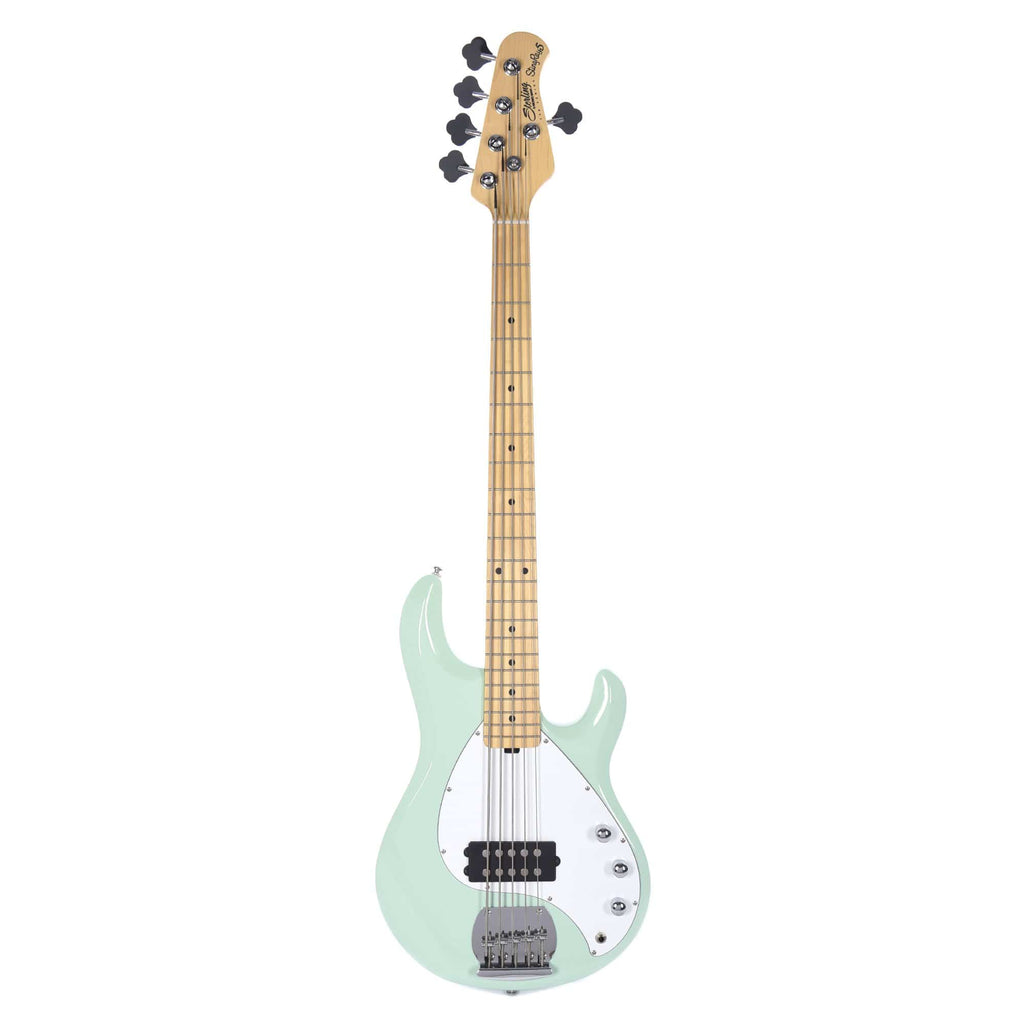 Sterling by Music Man S.U.B. Series StingRay5 5-String Mint Green w/Guitar Stand, Tuner and 10' Cable Bundle -