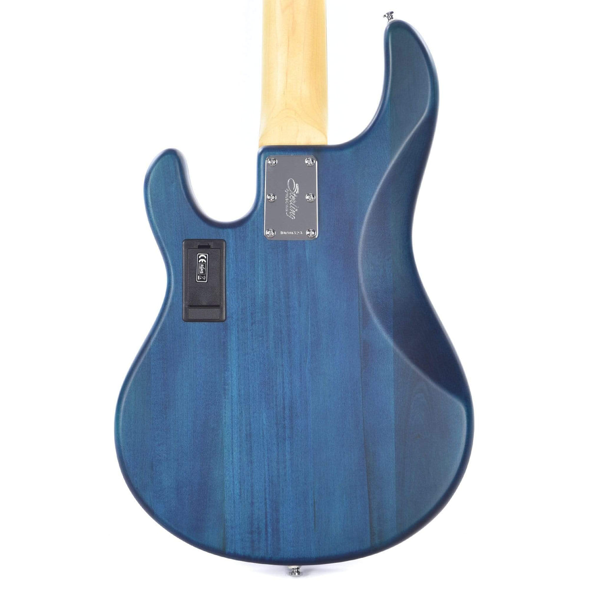 Sterling by Music Man S.U.B. Series StingRay5 5-String Trans Blue Satin w/Guitar Stand, Tuner and 10' Cable Bundle