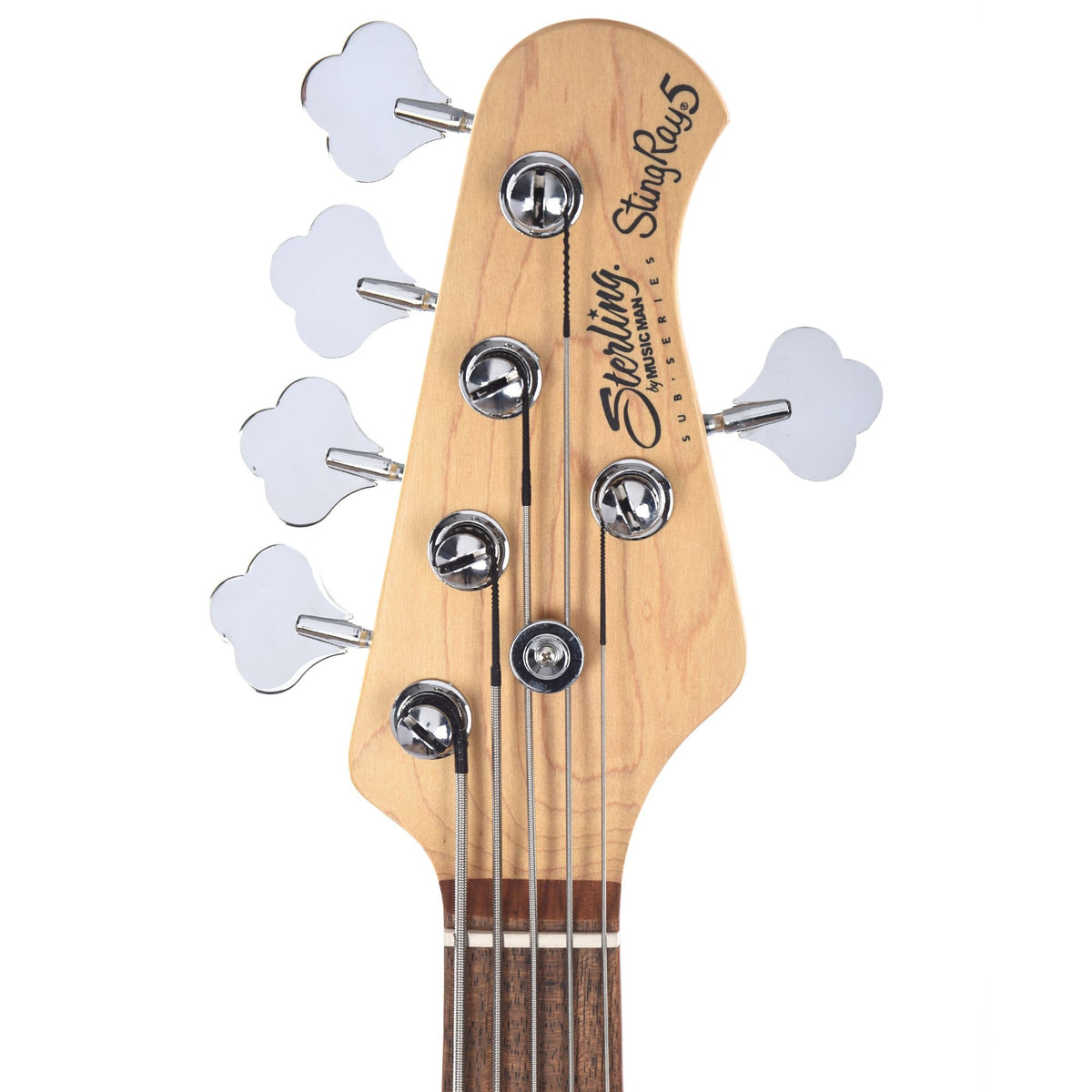 Sterling by Music Man S.U.B. Series StingRay5 5-String Walnut Satin w/Guitar Stand, Tuner and 10' Cable Bundle -
