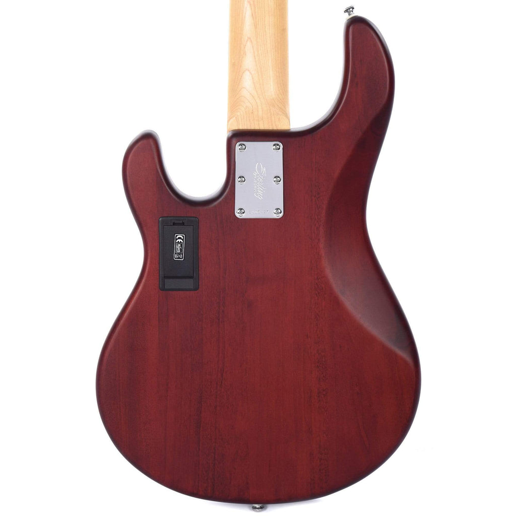 Sterling by Music Man S.U.B. Series StingRay5 5-String Walnut Satin w/Guitar Stand, Tuner and 10' Cable Bundle -