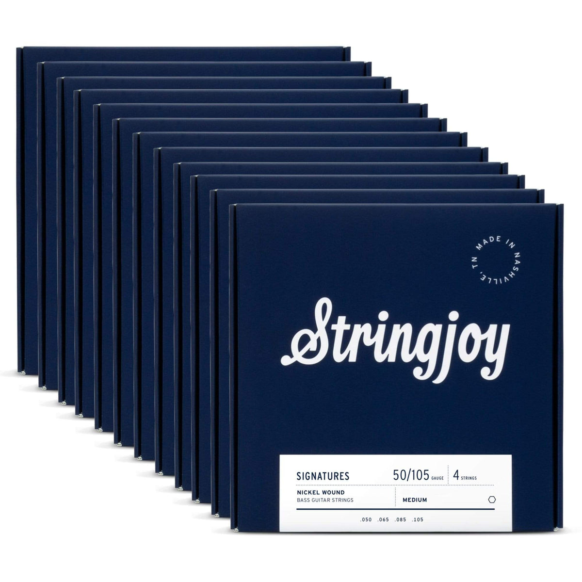 Stringjoy 4-String Electric Bass Medium Gauge Long Scale 50-105 12 Pack Bundle - MusicMarket