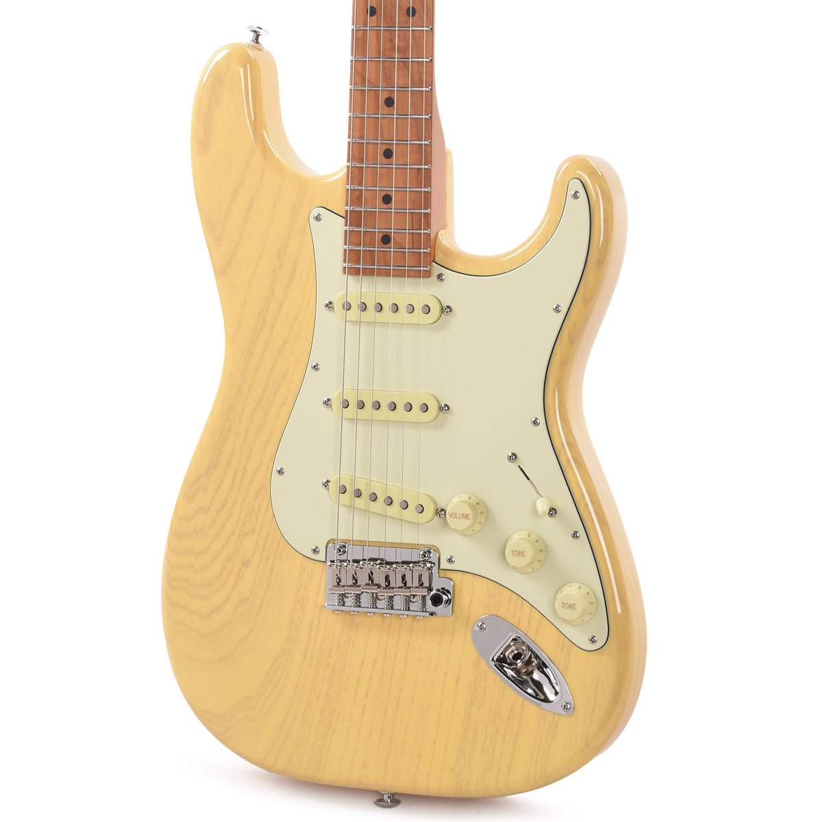 Suhr Custom Classic S Swamp Ash SSS Trans Blonde w/Roasted Maple Neck - View 2 | MusicMarket