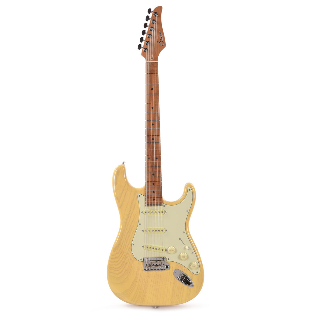Suhr Custom Classic S Swamp Ash SSS Trans Blonde w/Roasted Maple Neck - View 4 | MusicMarket