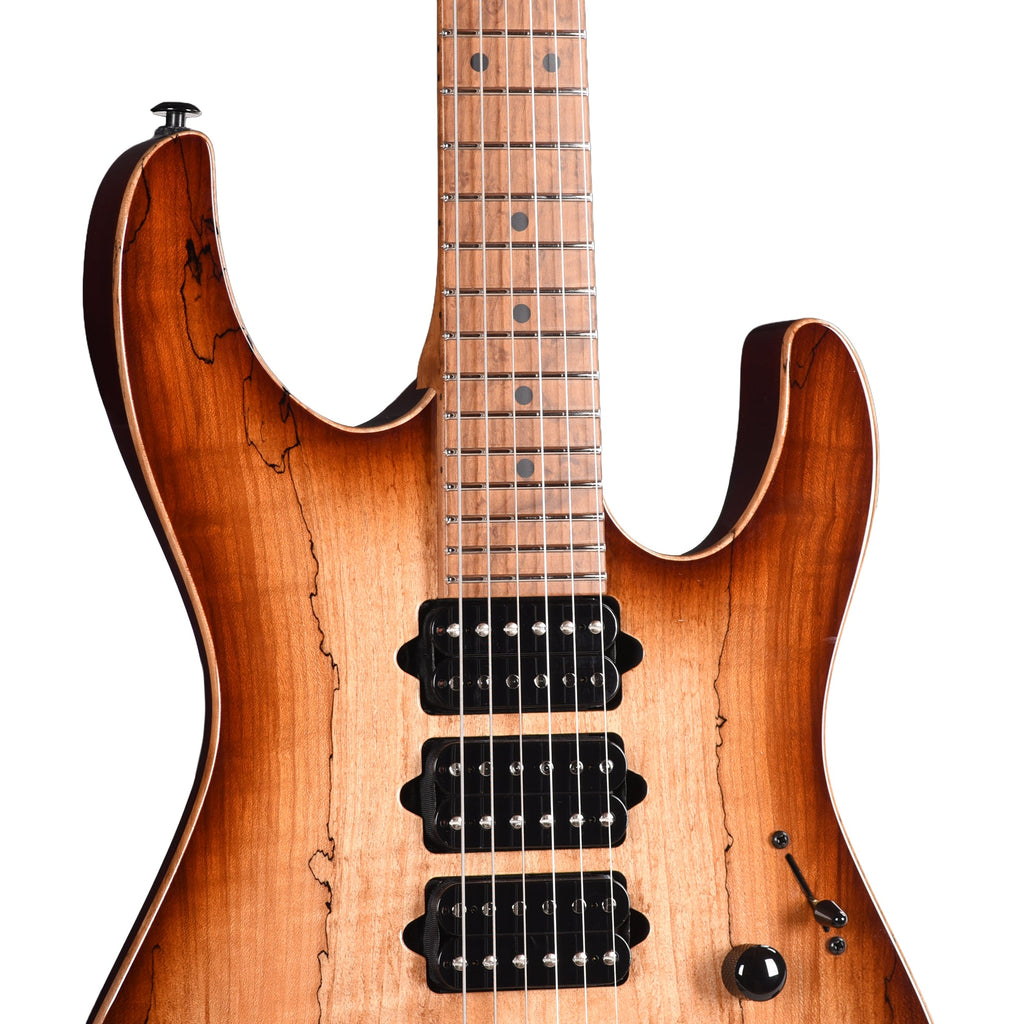 Suhr Custom Modern Brown Burst w/CME-Selected Spalt Maple Top - View 12 | MusicMarket