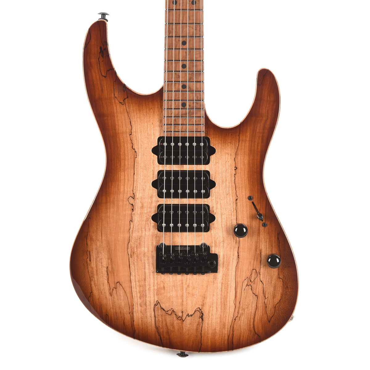Suhr Custom Modern Brown Burst w/CME-Selected Spalt Maple Top - View 2 | MusicMarket