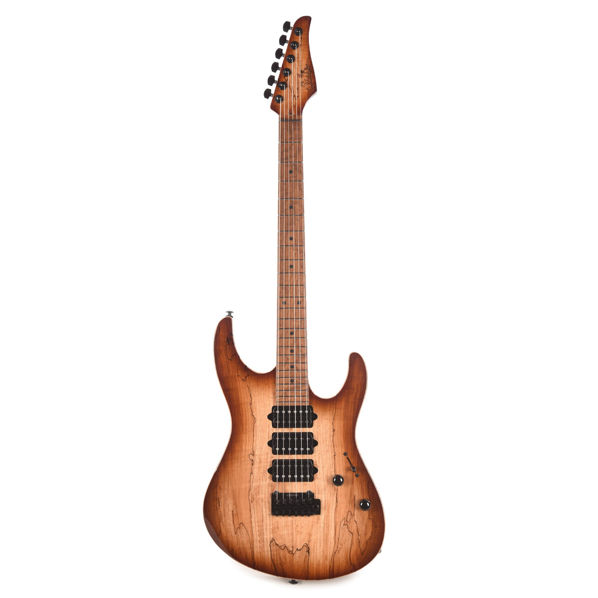 Suhr Custom Modern Brown Burst w/CME-Selected Spalt Maple Top - View 5 | MusicMarket