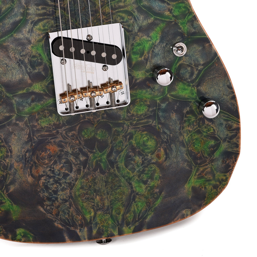 Suhr Custom Modern T Trans Algae w/CME-Selected Burl Maple Top - View 12 | MusicMarket