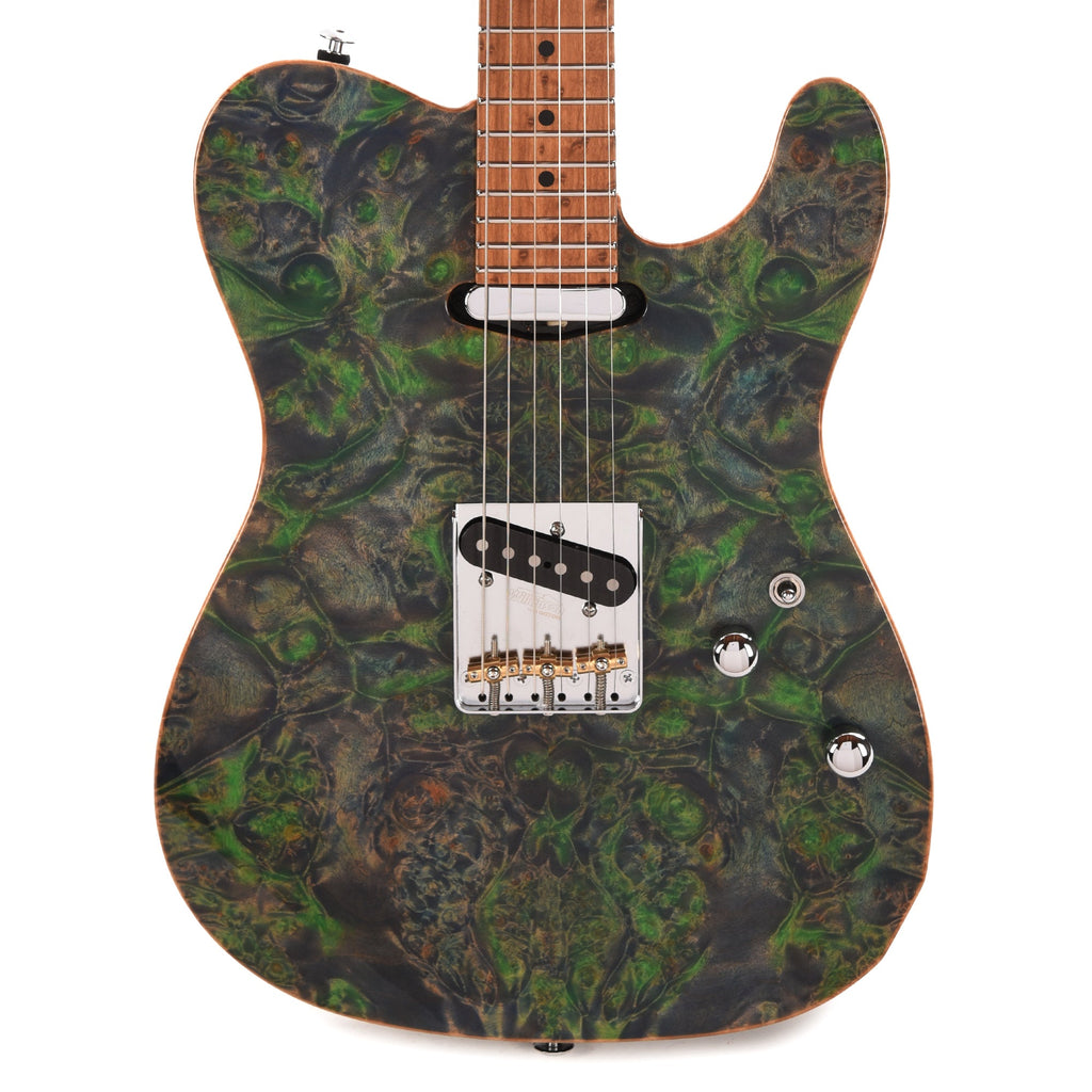 Suhr Custom Modern T Trans Algae w/CME-Selected Burl Maple Top - View 2 | MusicMarket