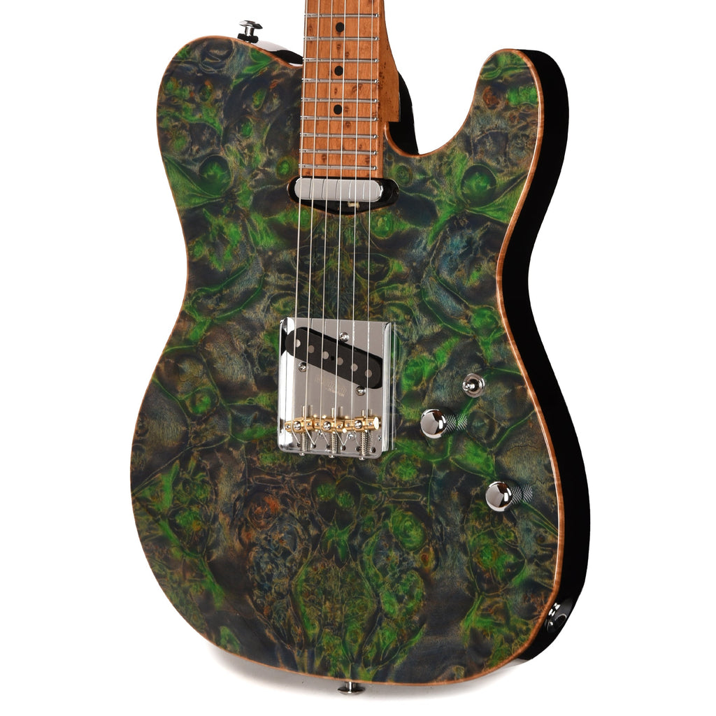 Suhr Custom Modern T Trans Algae w/CME-Selected Burl Maple Top - View 3 | MusicMarket