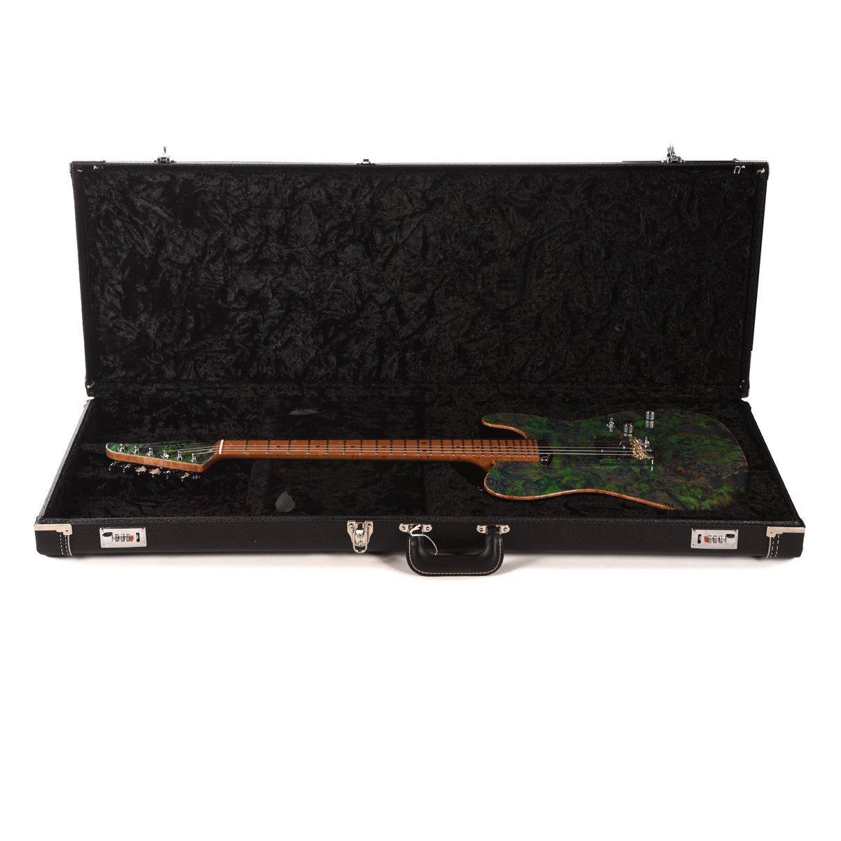 Suhr Custom Modern T Trans Algae w/CME-Selected Burl Maple Top - View 9 | MusicMarket