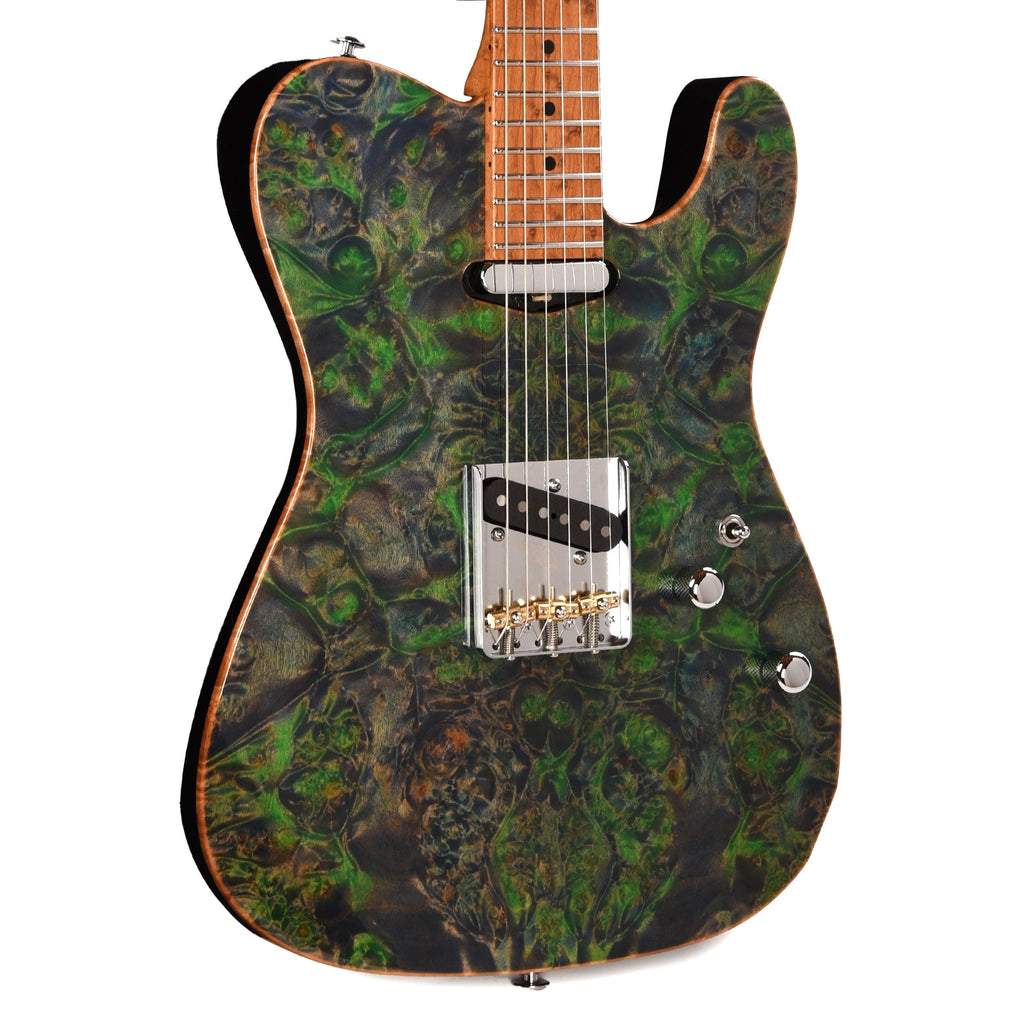 Suhr Custom Modern T Trans Algae w/CME-Selected Burl Maple Top - MusicMarket