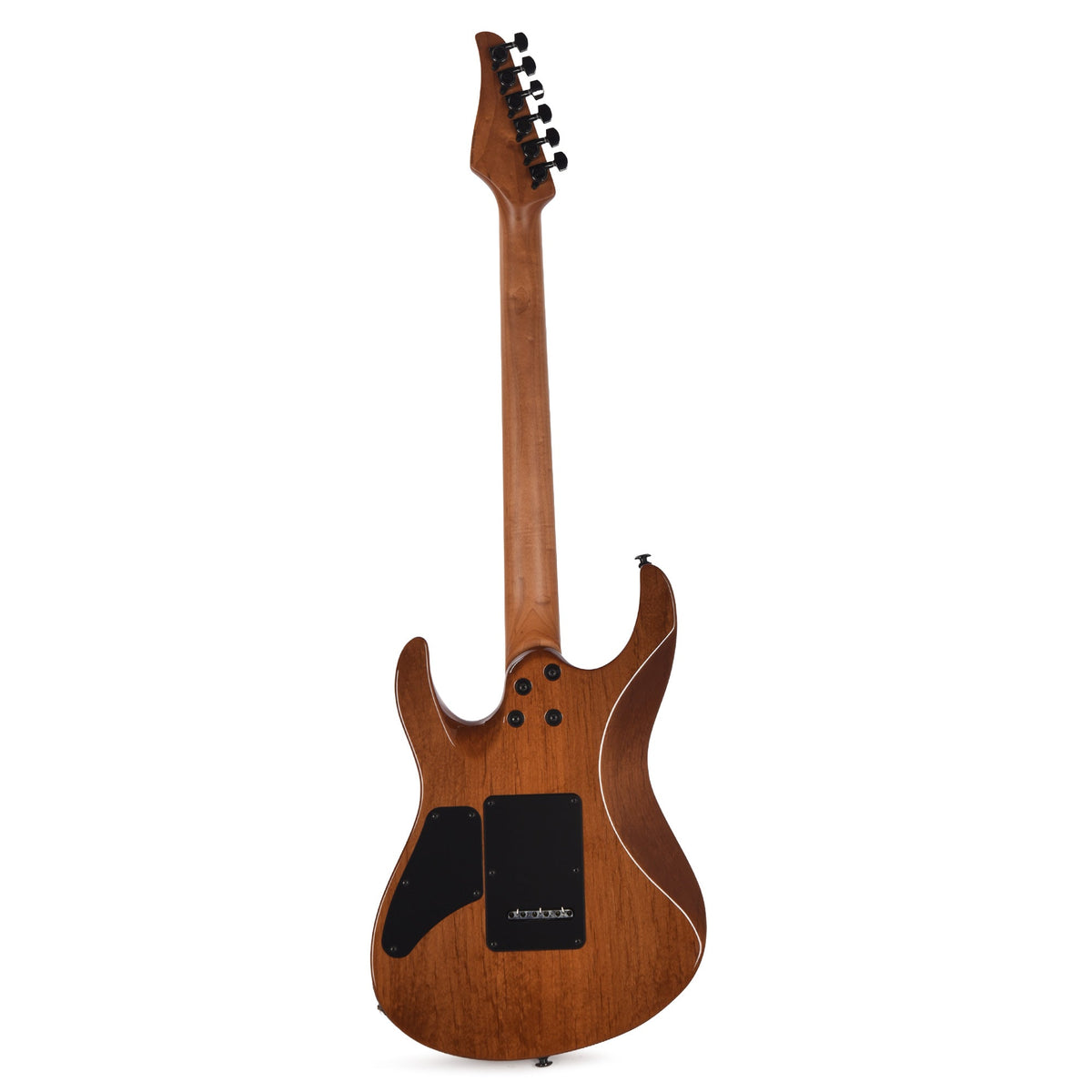 Suhr Custom Modern Trans Caramel w/ CME-Selected Waterfall Burl Maple Top - View 6 | MusicMarket