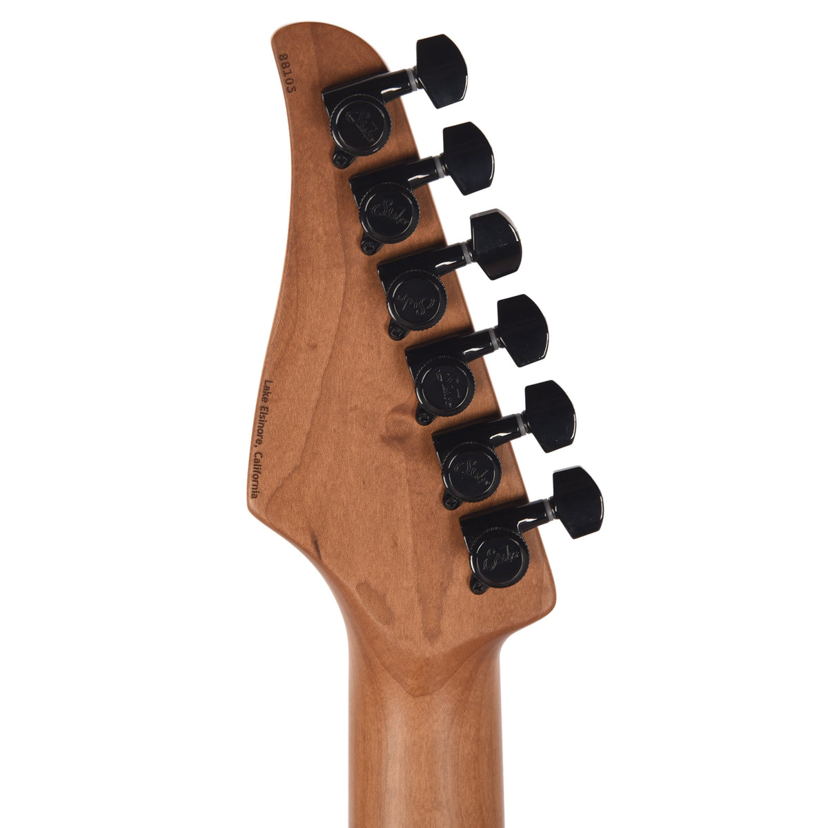 Suhr Custom Modern Trans Caramel w/ CME-Selected Waterfall Burl Maple Top - View 8 | MusicMarket