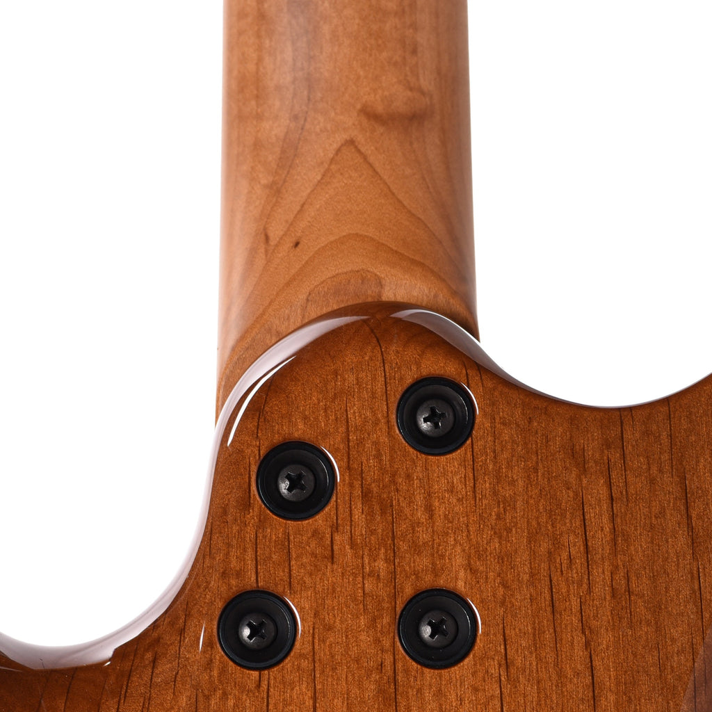 Suhr Custom Modern Trans Caramel w/ CME-Selected Waterfall Burl Maple Top - View 11 | MusicMarket
