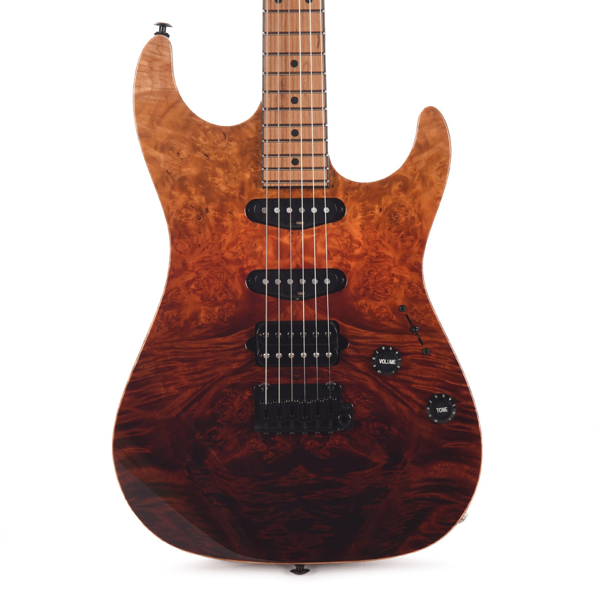 Suhr Custom Standard Desert Gradient w/CME-Selected Burl Maple Top - View 2 | MusicMarket