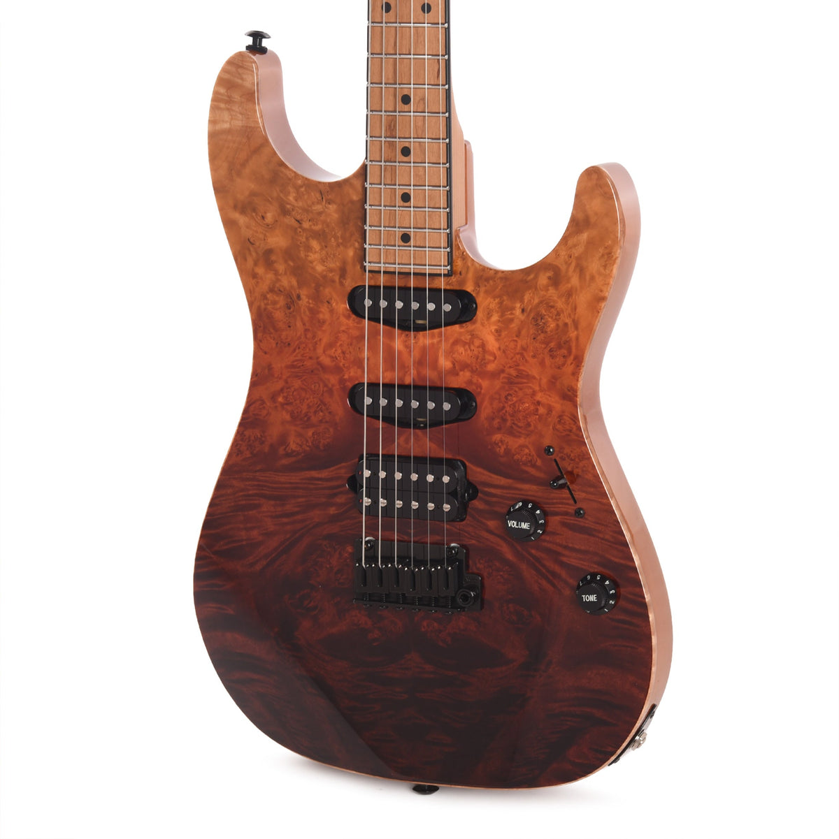 Suhr Custom Standard Desert Gradient w/CME-Selected Burl Maple Top - View 3 | MusicMarket