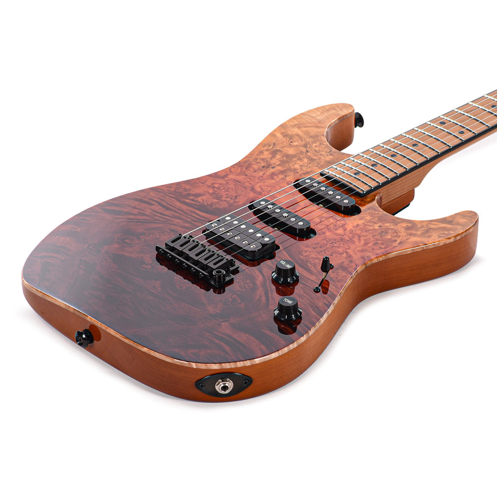 Suhr Custom Standard Desert Gradient w/CME-Selected Burl Maple Top - View 15 | MusicMarket