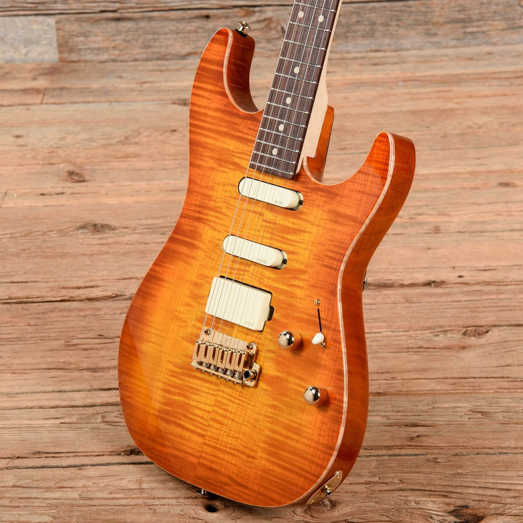 Suhr Limited Edition Standard Legacy Okoume/Curly Maple Sunburst - View 2 | MusicMarket