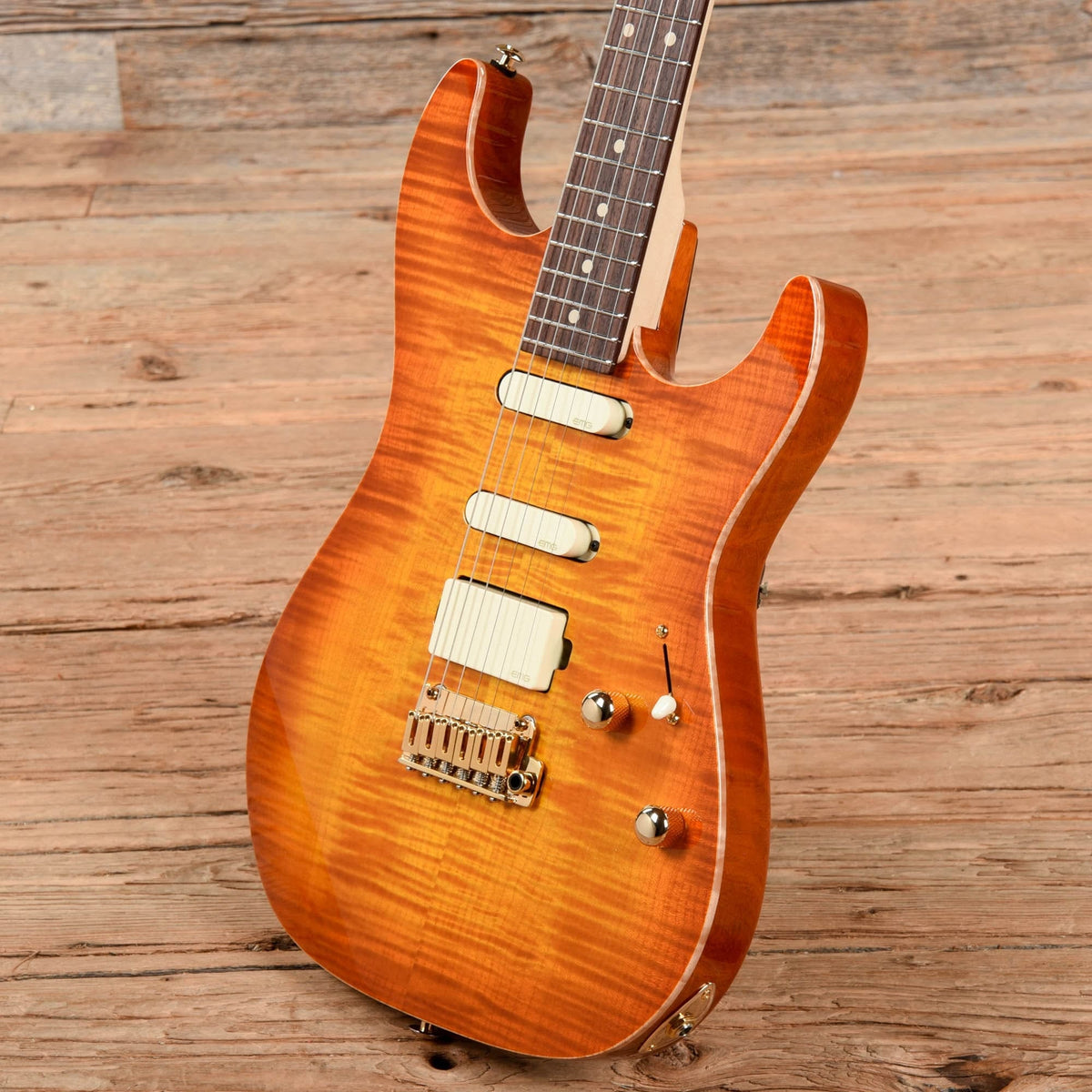 Suhr Limited Edition Standard Legacy Okoume/Curly Maple Sunburst - View 2 | MusicMarket
