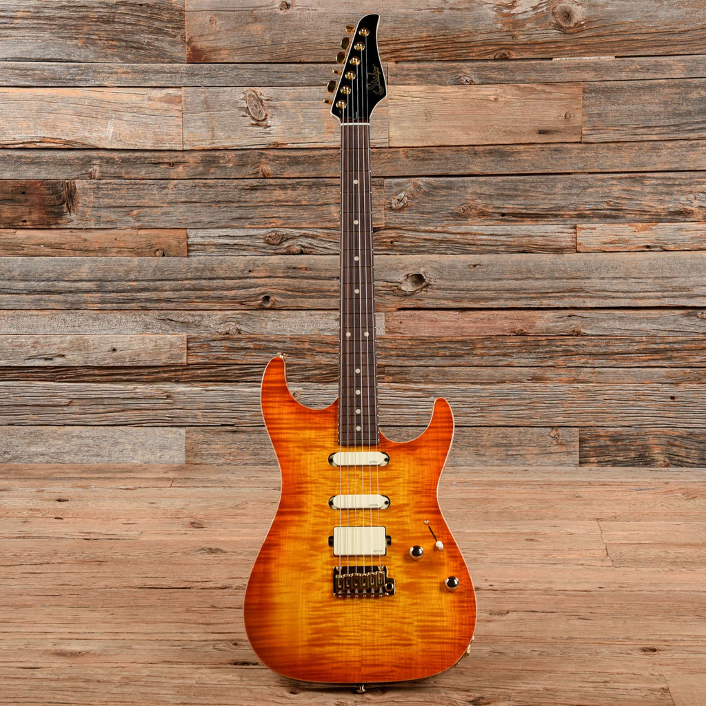 Suhr Limited Edition Standard Legacy Okoume/Curly Maple Sunburst - View 4 | MusicMarket
