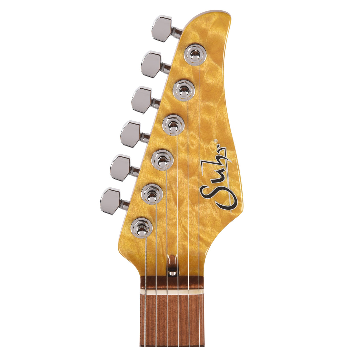 Suhr Custom Modern Trans Lemon Yellow w/ CME-Selected Quilt Maple Top - View 7 | MusicMarket