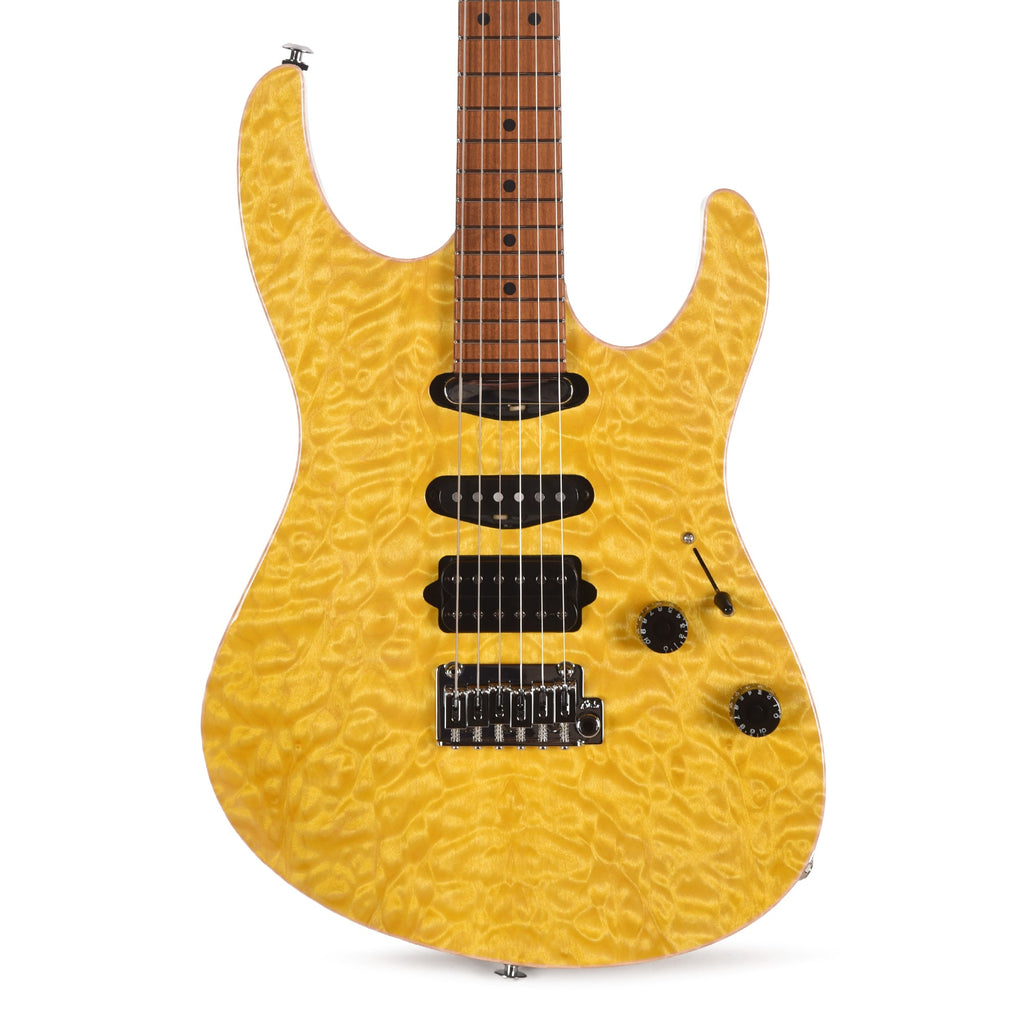 Suhr Custom Modern Trans Lemon Yellow w/ CME-Selected Quilt Maple Top - View 2 | MusicMarket