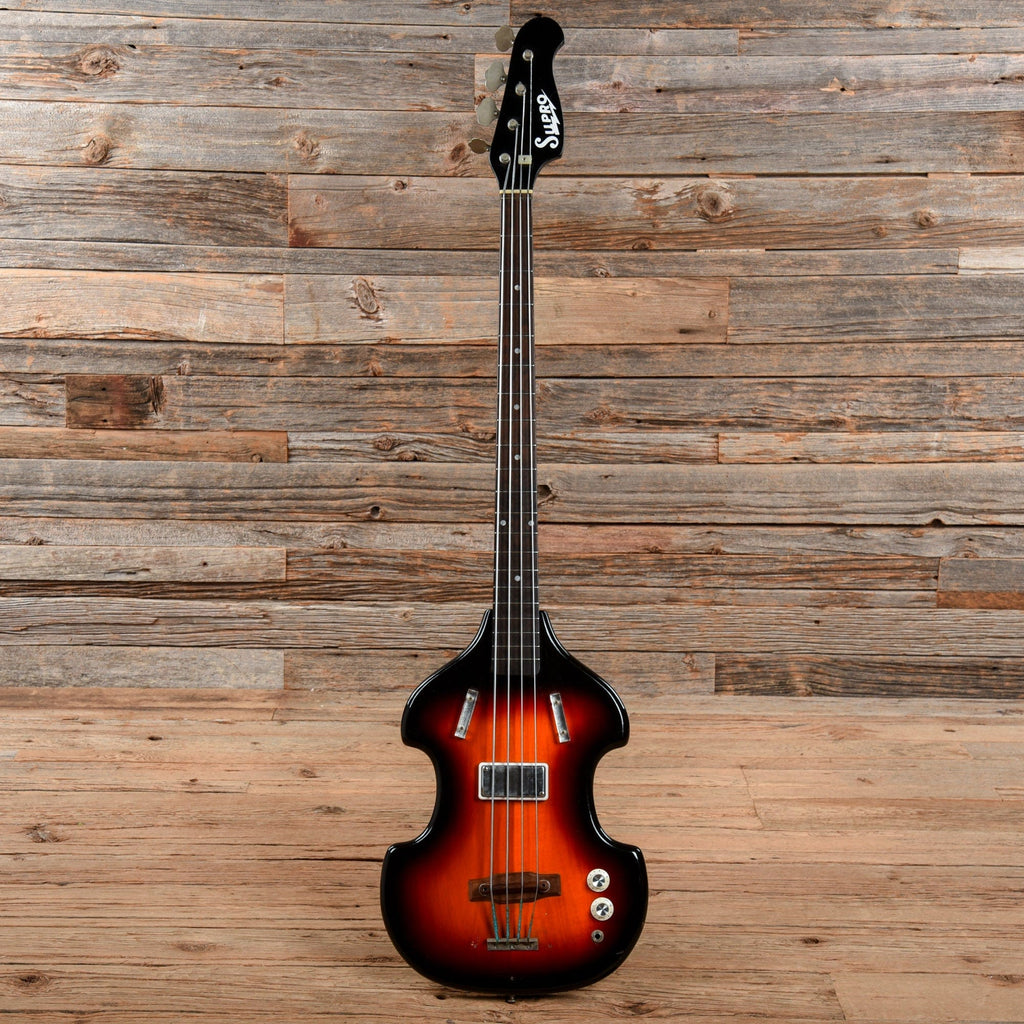Supro Violin Bass Sunburst 1960s - View 4 | MusicMarket