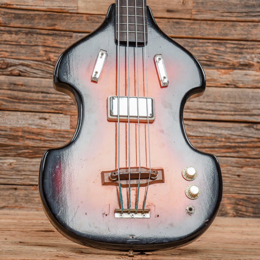 Supro Violin Bass Sunburst 1960s - View 8 | MusicMarket