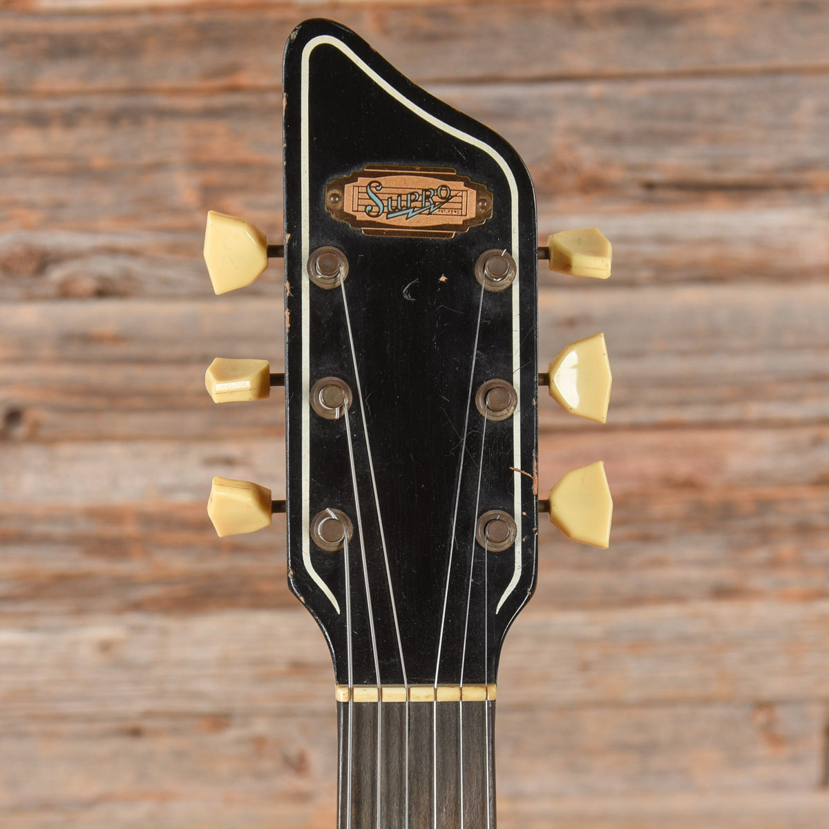 Supro Triple-Tone Guitar Model 1575 Black 1959 - View 6 | MusicMarket