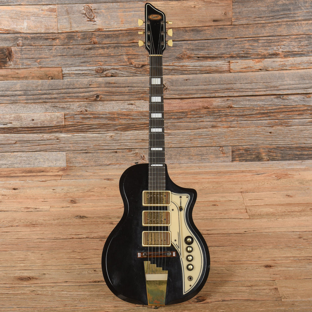 Supro Triple-Tone Guitar Model 1575 Black 1959 - View 4 | MusicMarket