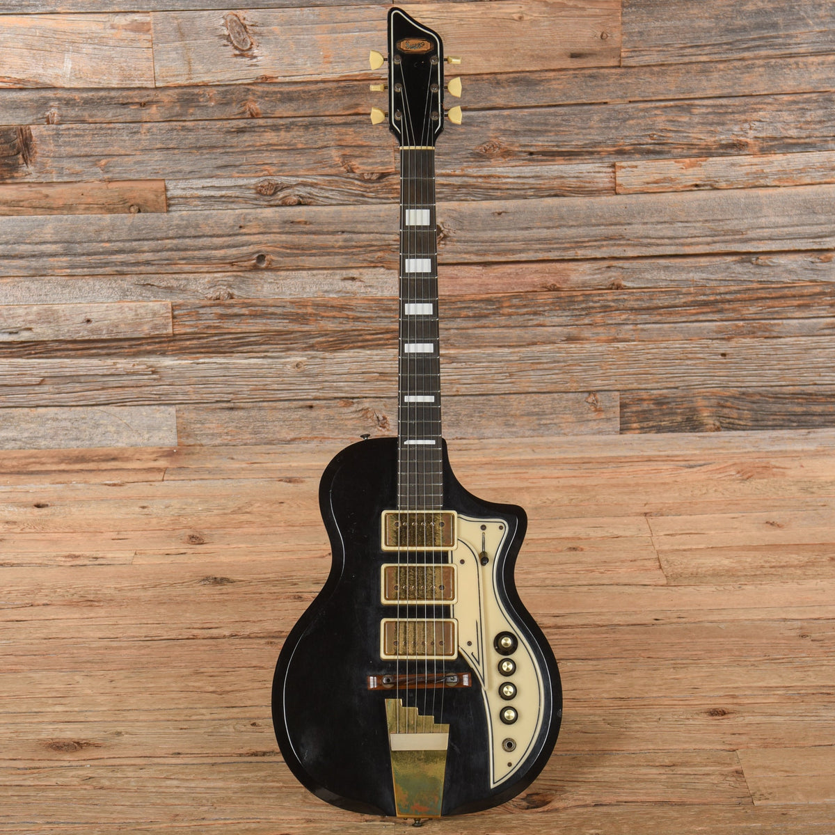 Supro Triple-Tone Guitar Model 1575 Black 1959 - View 4 | MusicMarket
