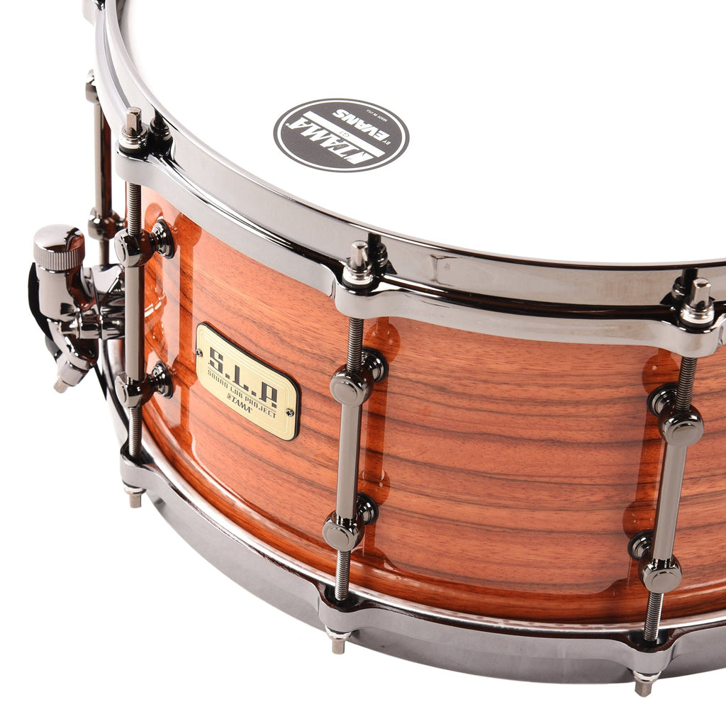 Tama 7x14 S.L.P. G-Maple Snare Drum Gloss Tangerine Zebrawood - View 2 | MusicMarket