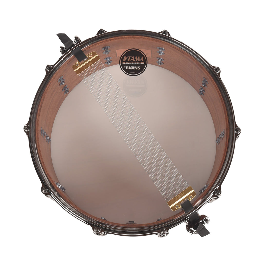 TAMA Starclassic Bubinga 14"x6.5" Snare Drum Limited Figured Gloss African Cherry - View 6 | MusicMarket