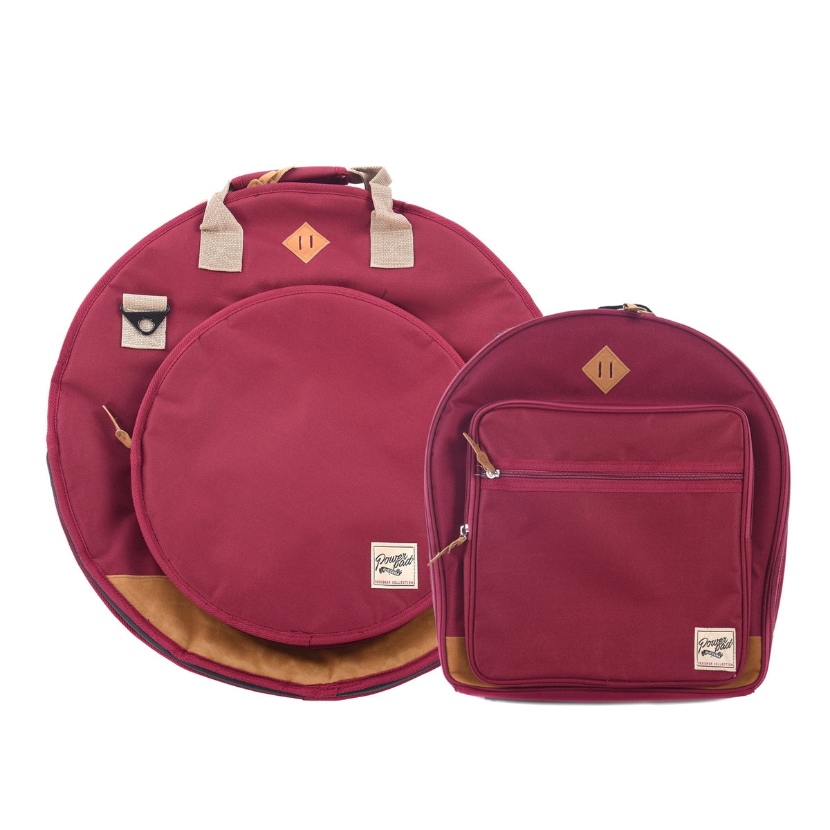 Tama 22" Powerpad Designer Cymbal Bag and 6.5x14 Snare Drum Bag Wine Red Bundle - MusicMarket