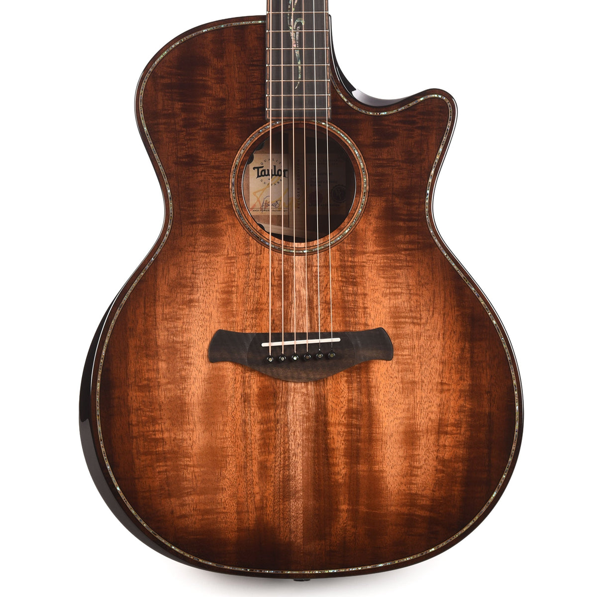 Taylor Next Generation Builder's Edition K24ce Grand Auditorium Figured Hawaiian Koa Kona Burst w/Claria Pickup -