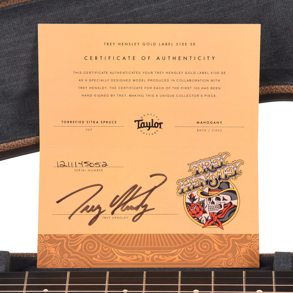 Taylor Special Edition Gold Label Trey Hensley 510e Torrefied Spruce/Mahogany Antique Blonde - View 9 | MusicMarket